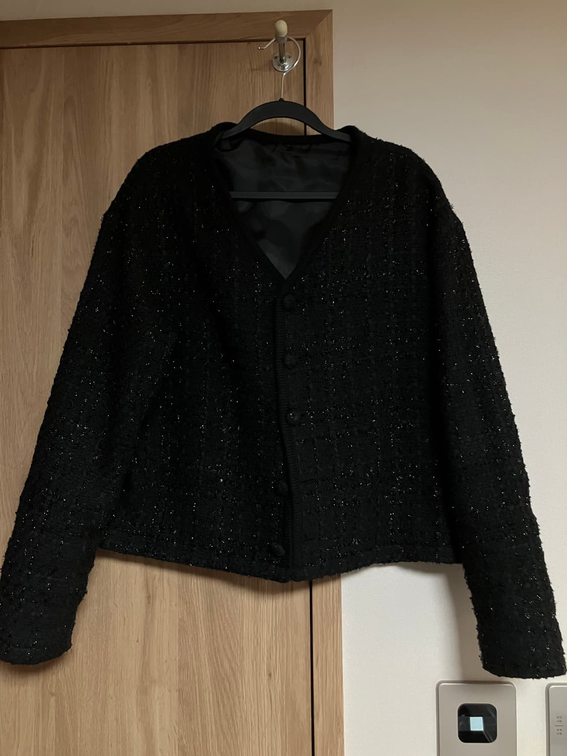 테이크이지 트위드 V넥 크롭자켓(블랙펄) 트위드자켓 상품이미지2