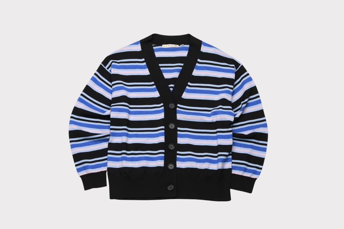 [여성 S] 마르니 x 유니클로 스트라이프 오버핏 크롭 니트 가디건 상품이미지1