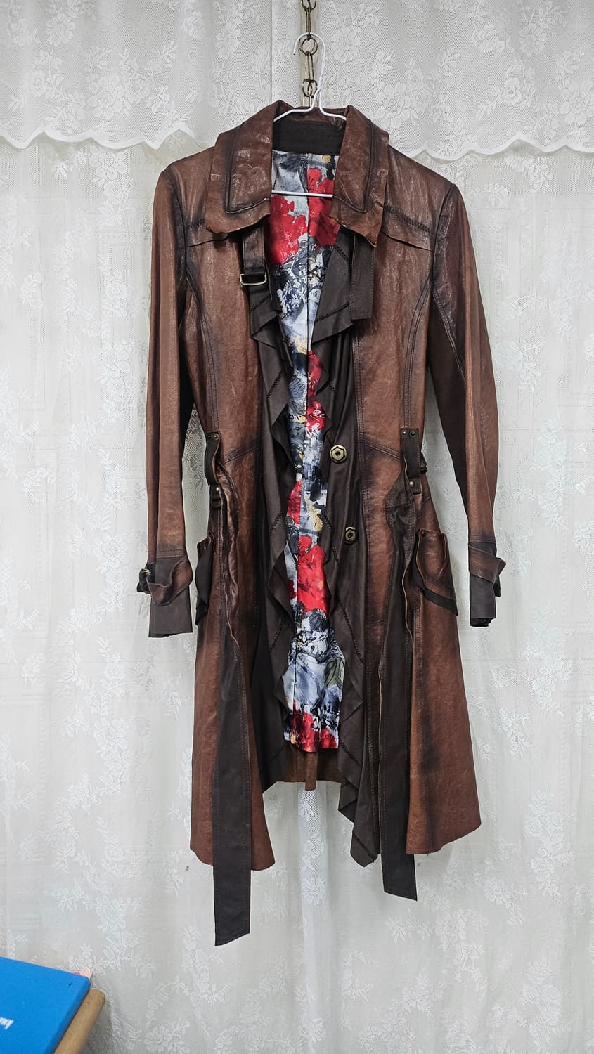 브라운 가죽 코트  상품이미지3