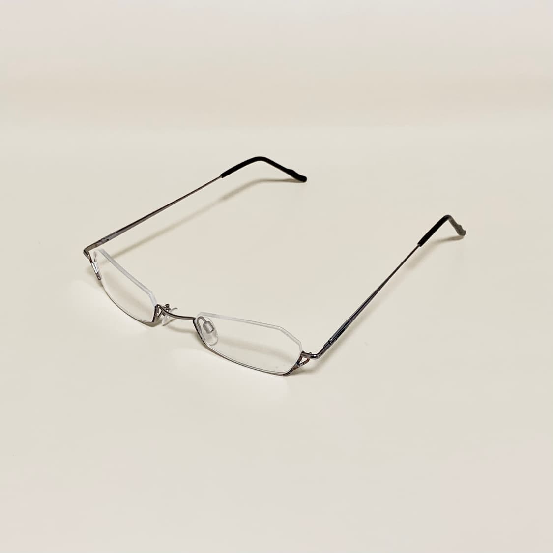 878 데드스탁 역반무테 안경 슬림 직사각 메탈 빈티지 남녀공용 가벼운  상품이미지2