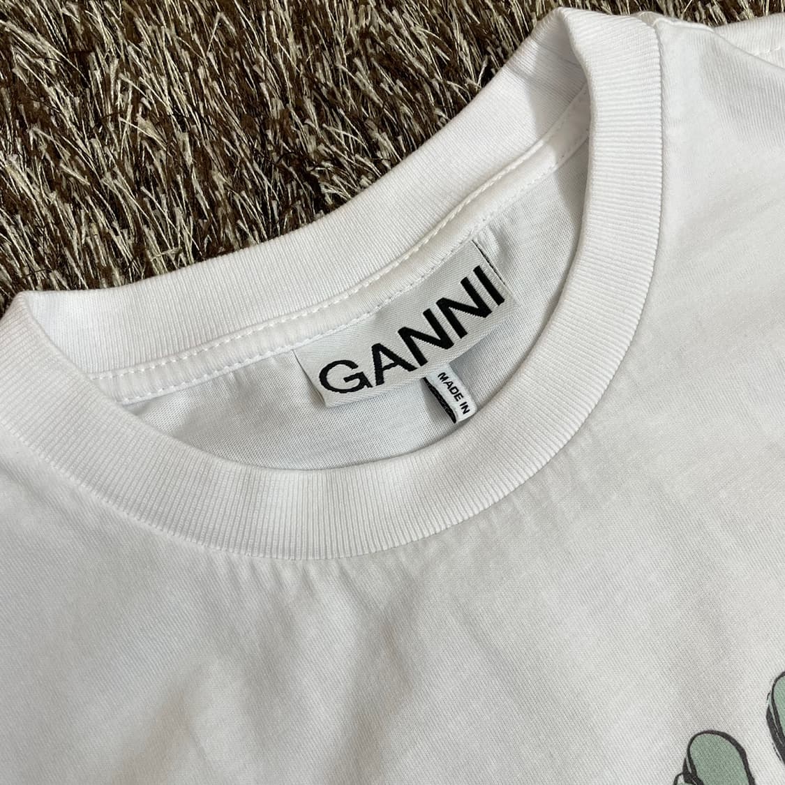 가니 GANNI 화이트 러브 캣 반팔 티셔츠 XS 상품이미지2