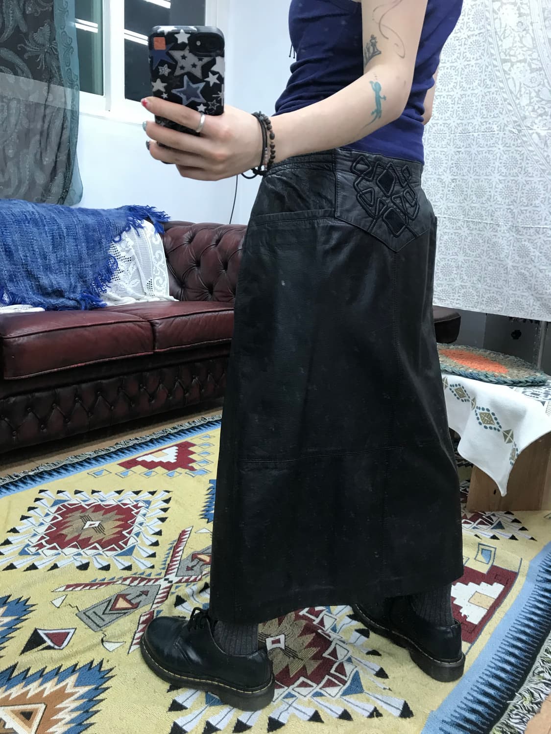 빈티지 여성 소가죽 스커트  상품이미지2