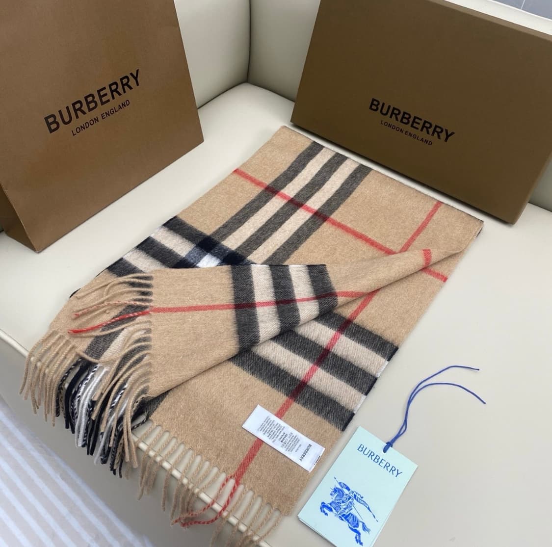버버리 캐시미어 머플러 클래식 체크 정품 남여공용 상품이미지2