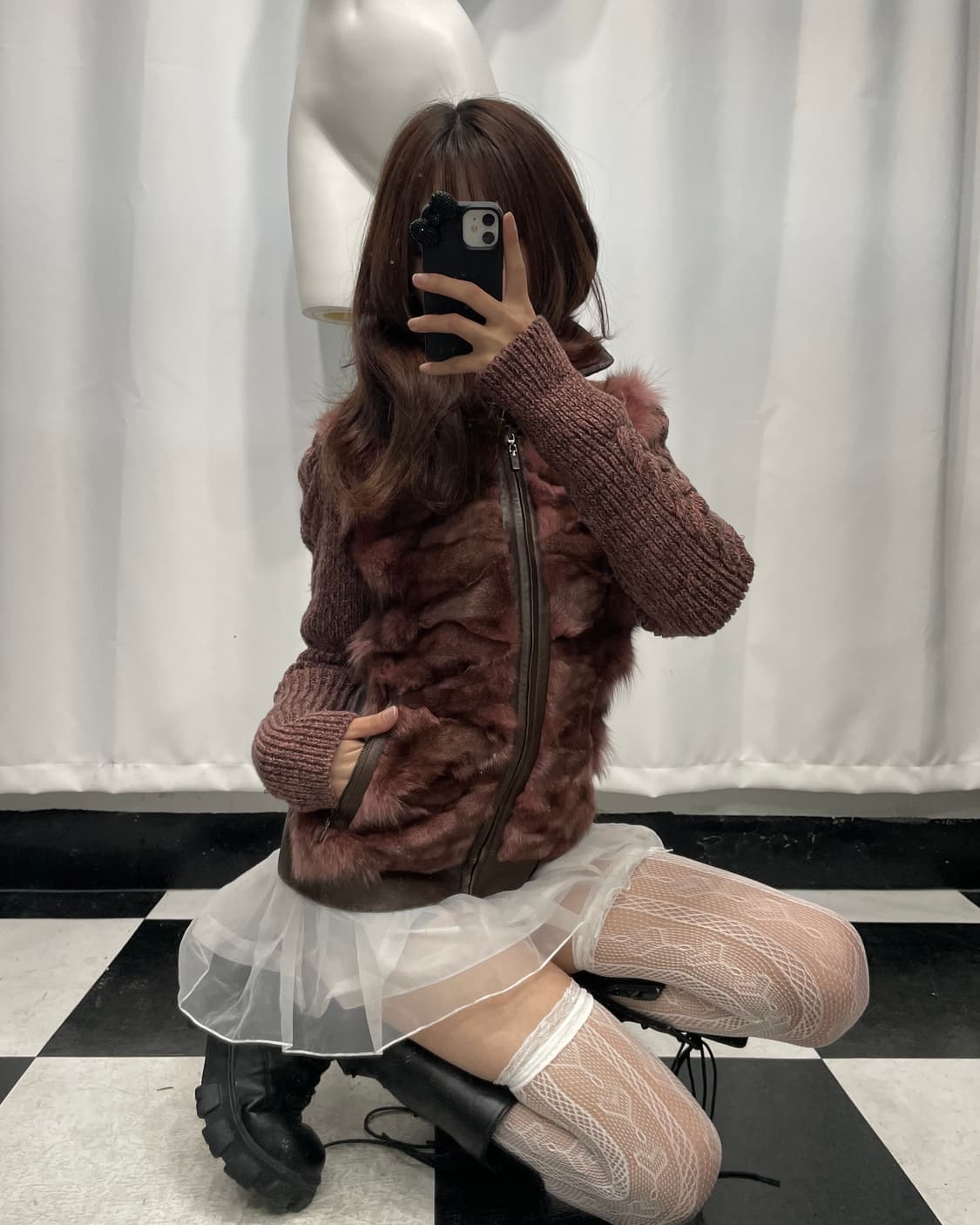 🎸핑크 니트 퍼 자켓🎸 상품이미지4