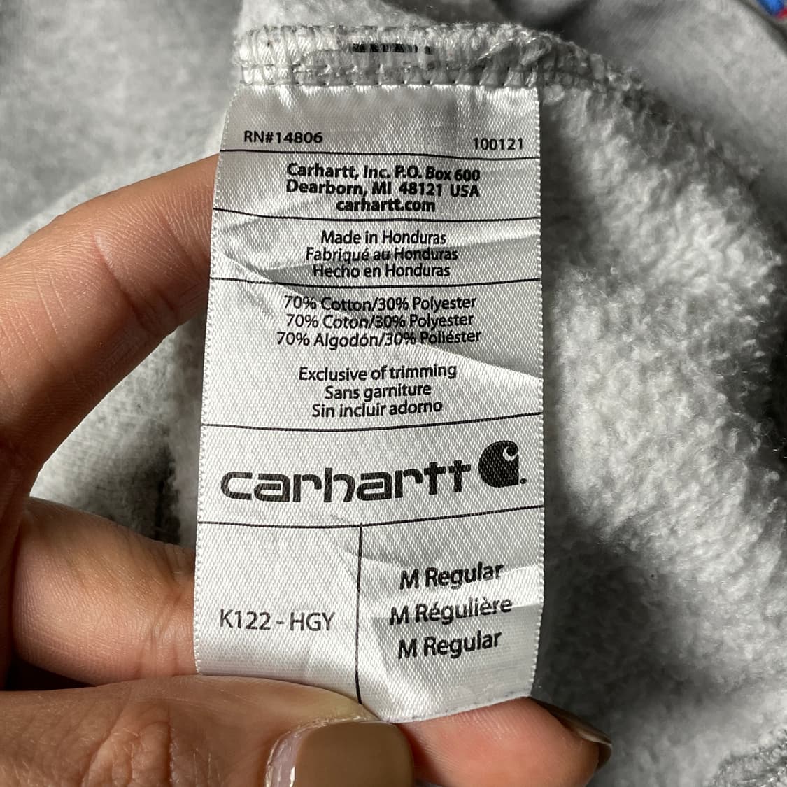 CARHARTT 칼하트 빈티지 그레이 기모 후드집업 A00941 상품이미지10