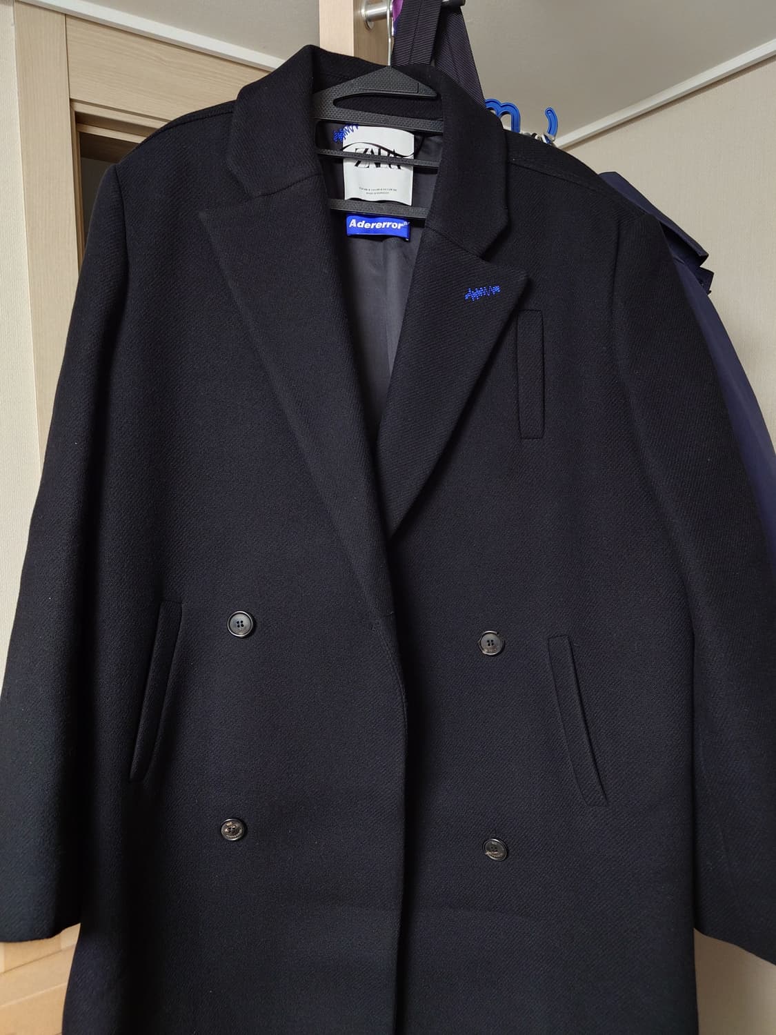 [xs-s] 자라 아더에러 1차 오버사이즈 울 코트 블랙 상품이미지1