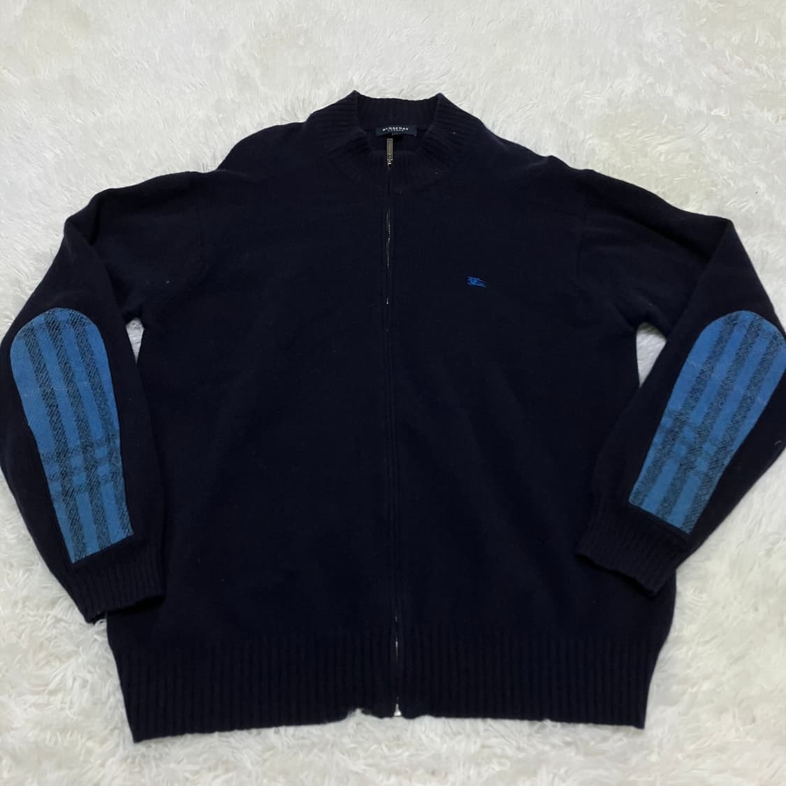 빈티지 버버리 암 패치 니트 지퍼 o-925 y2k 스트릿 모리 갸루 일 상품이미지2