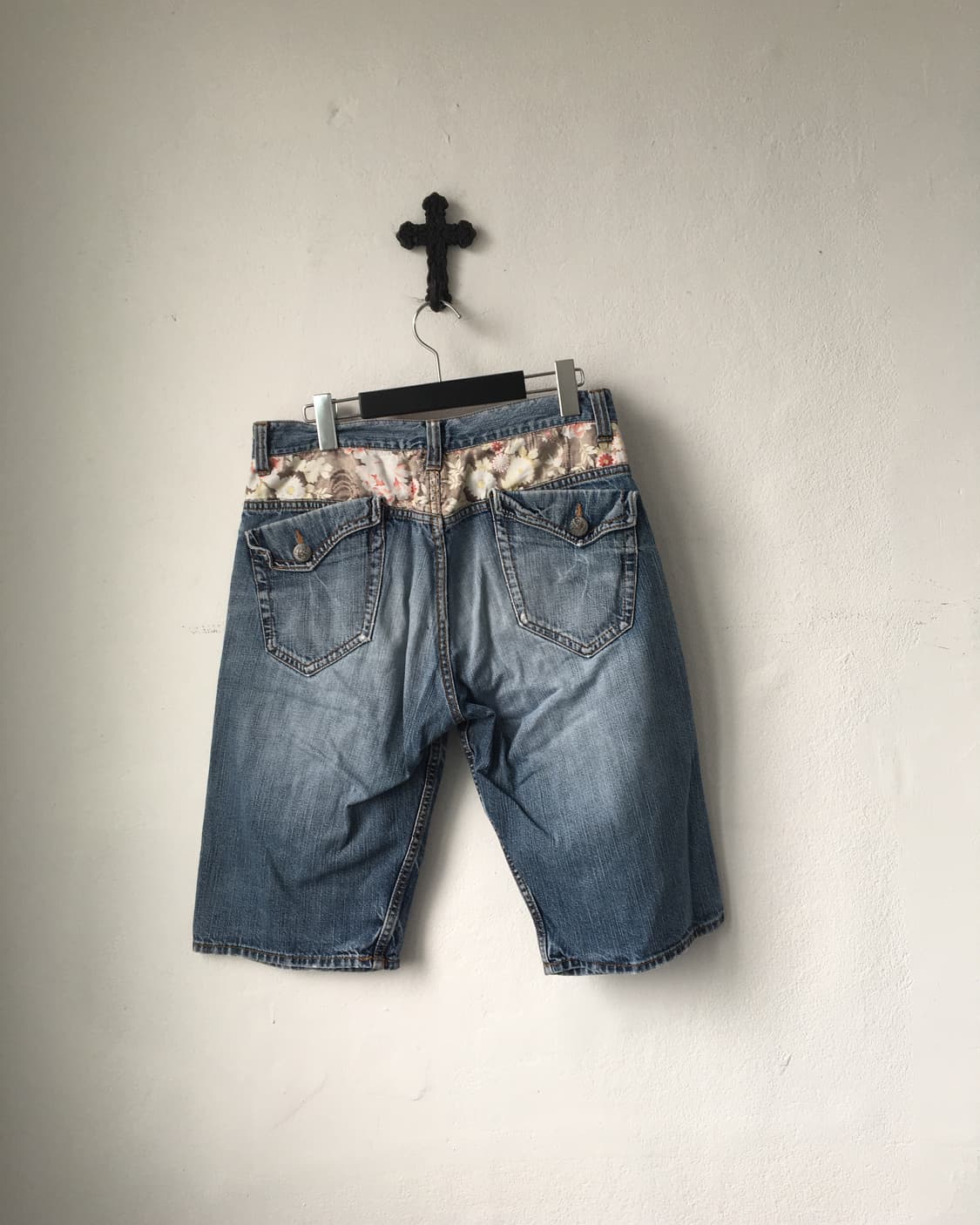 Oriental needle work denim half pants 상품이미지3