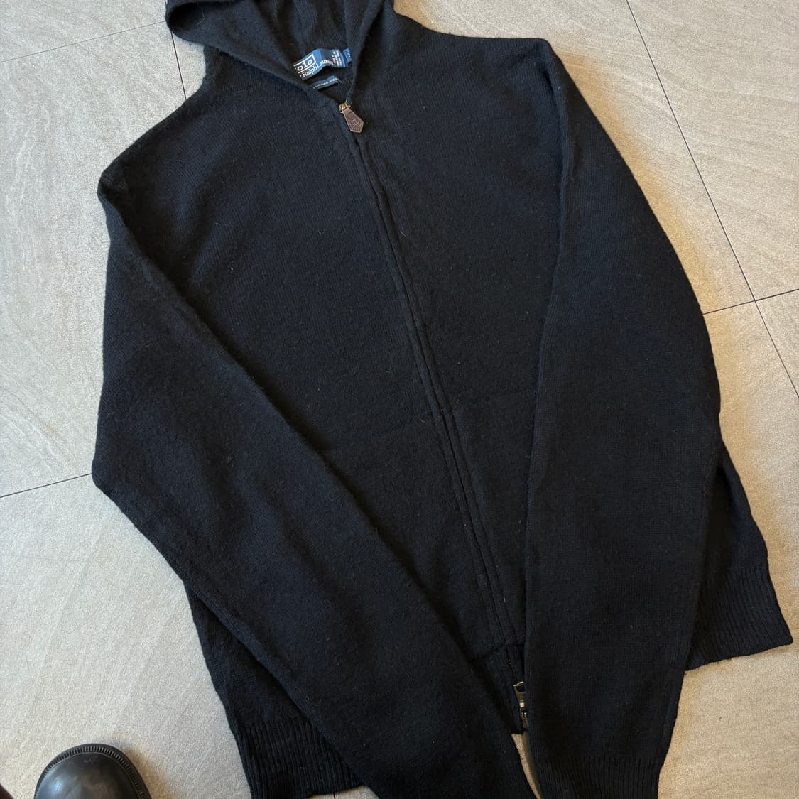 폴로 정품 램스울 블랙 후디 후드 집업 상품이미지7