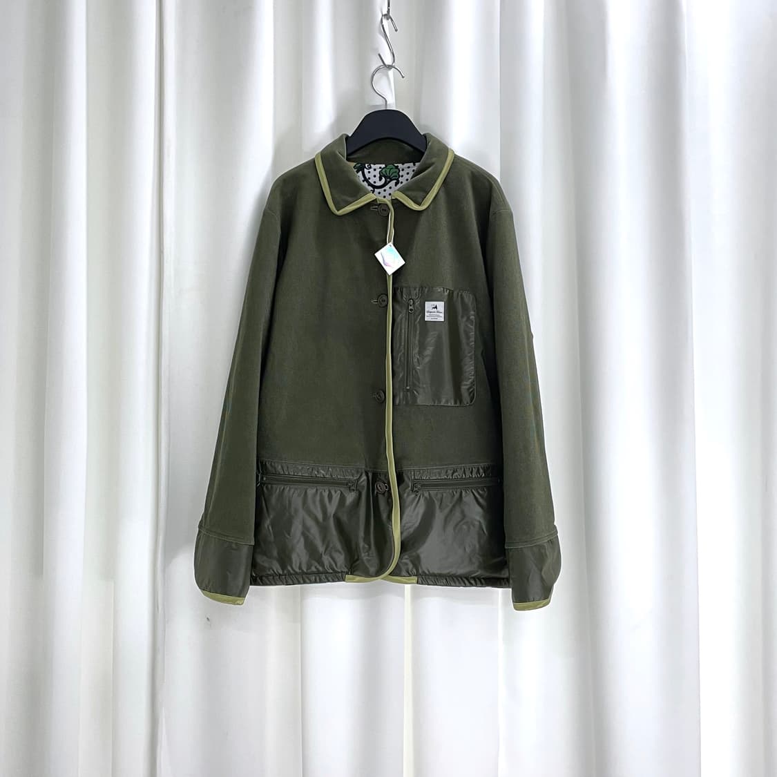 카키 리버시블 패턴 블루종 상품이미지1