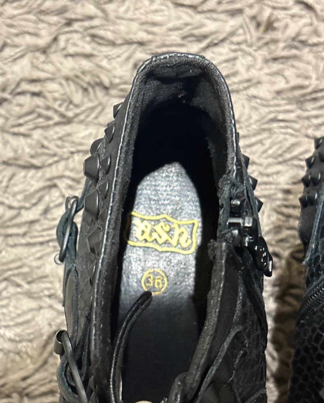 ASH 웨지힐 가죽 앵클 부츠 상품이미지3