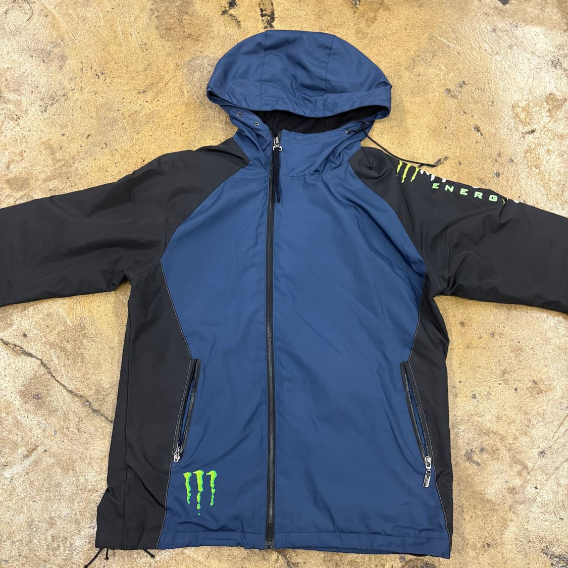 [정품/M] 몬스터 에너지 바람막이 자켓 블랙블루 b14 상품이미지3
