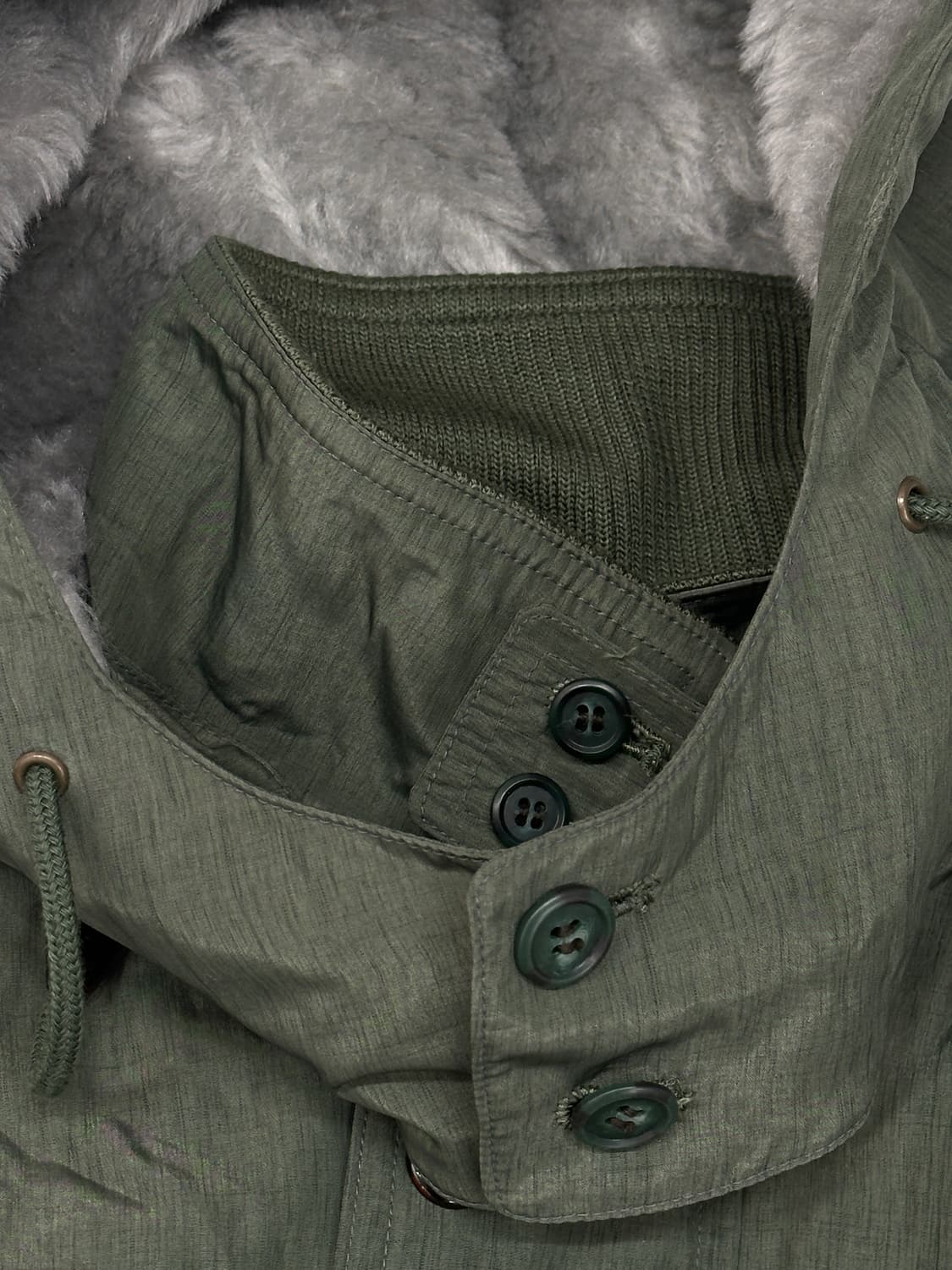 🍀카키 후드 빈티지 미디 야상 🍀 루즈핏 기모 캠퍼 히피  상품이미지5