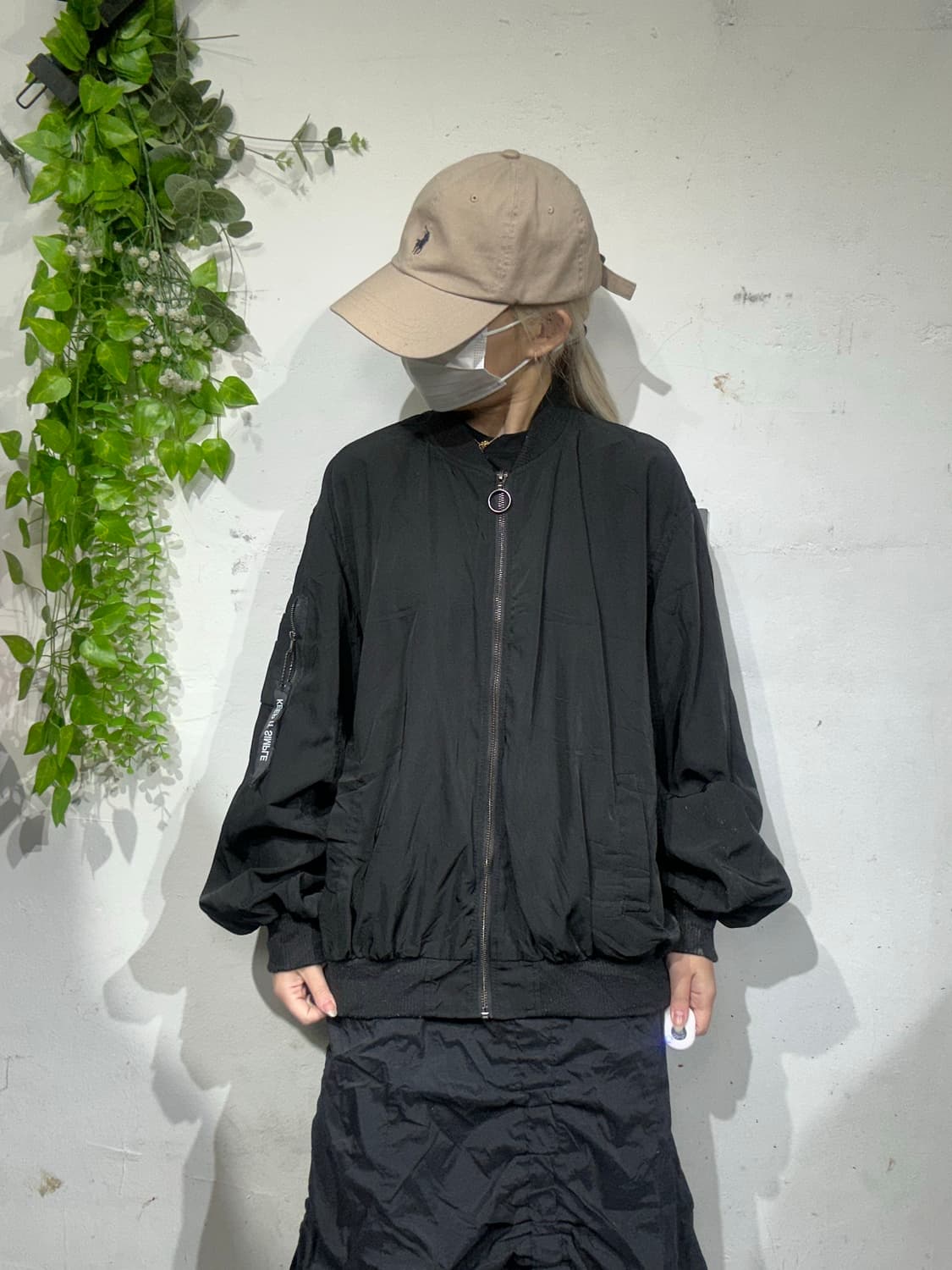 일본 빈티지 블랙 오버핏 바람막이 자켓 M 상품이미지2