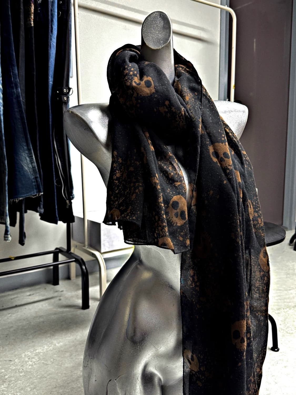 그런지 펑크 스컬 머플러 상품이미지2