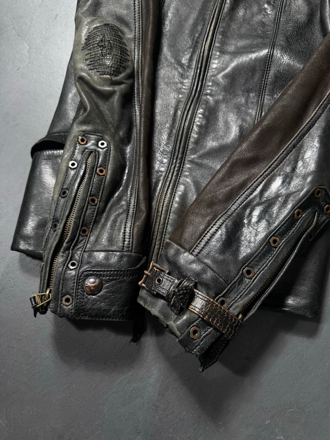 14th Addiction Distressed Leather Jacket 상품이미지7