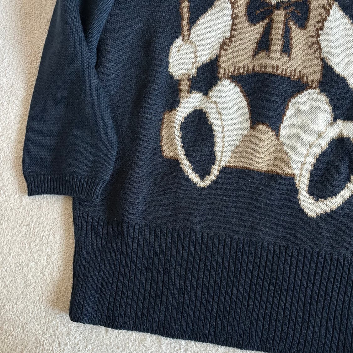 일본빈티지 네이비 테디베어 니트 상품이미지3