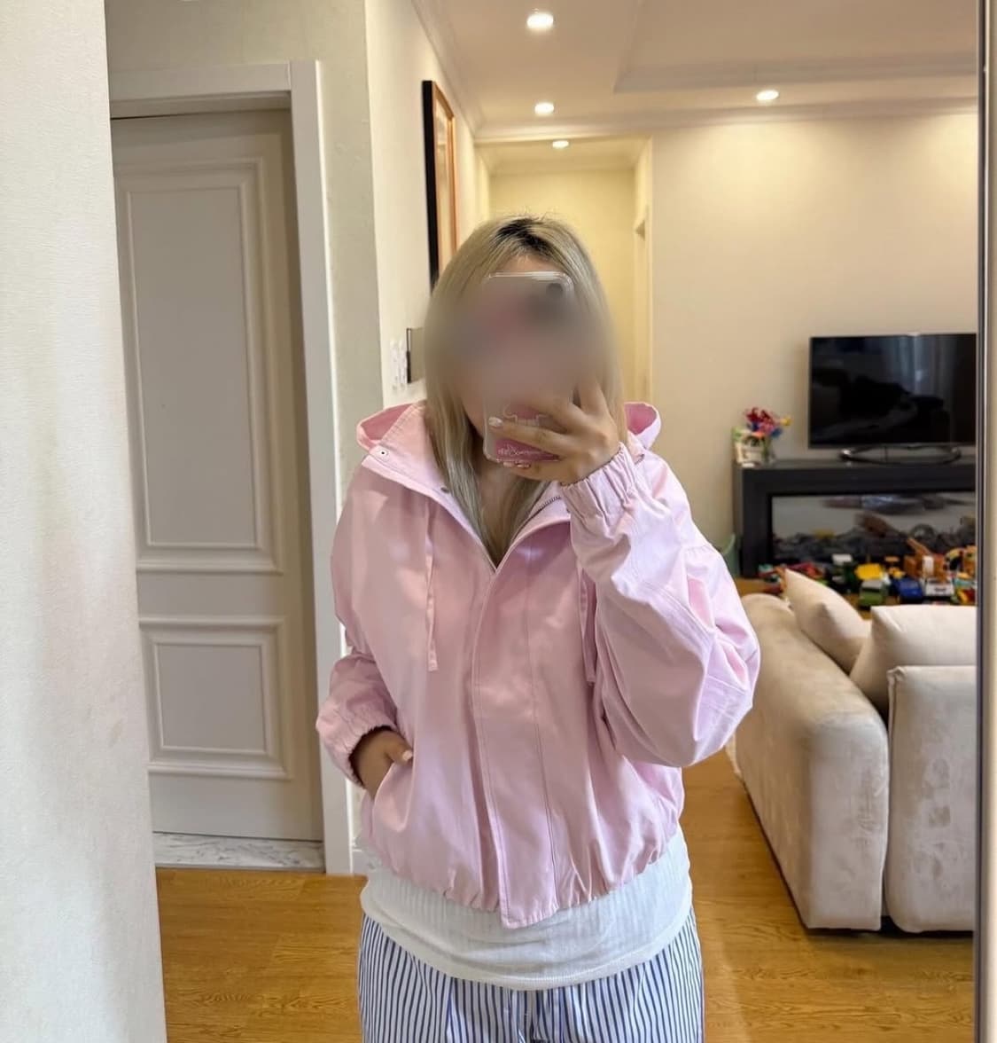 자라 핑크 후드 바람막이 점퍼 자켓 상품이미지2