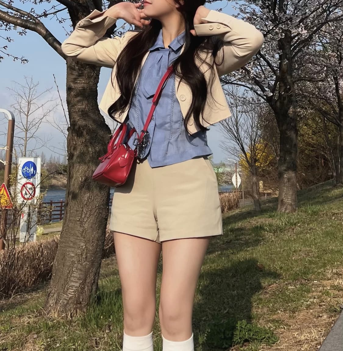 주토피아 주디깔 넥타이 반팔 셔츠 블라우스 하늘색 모리걸 상품이미지2