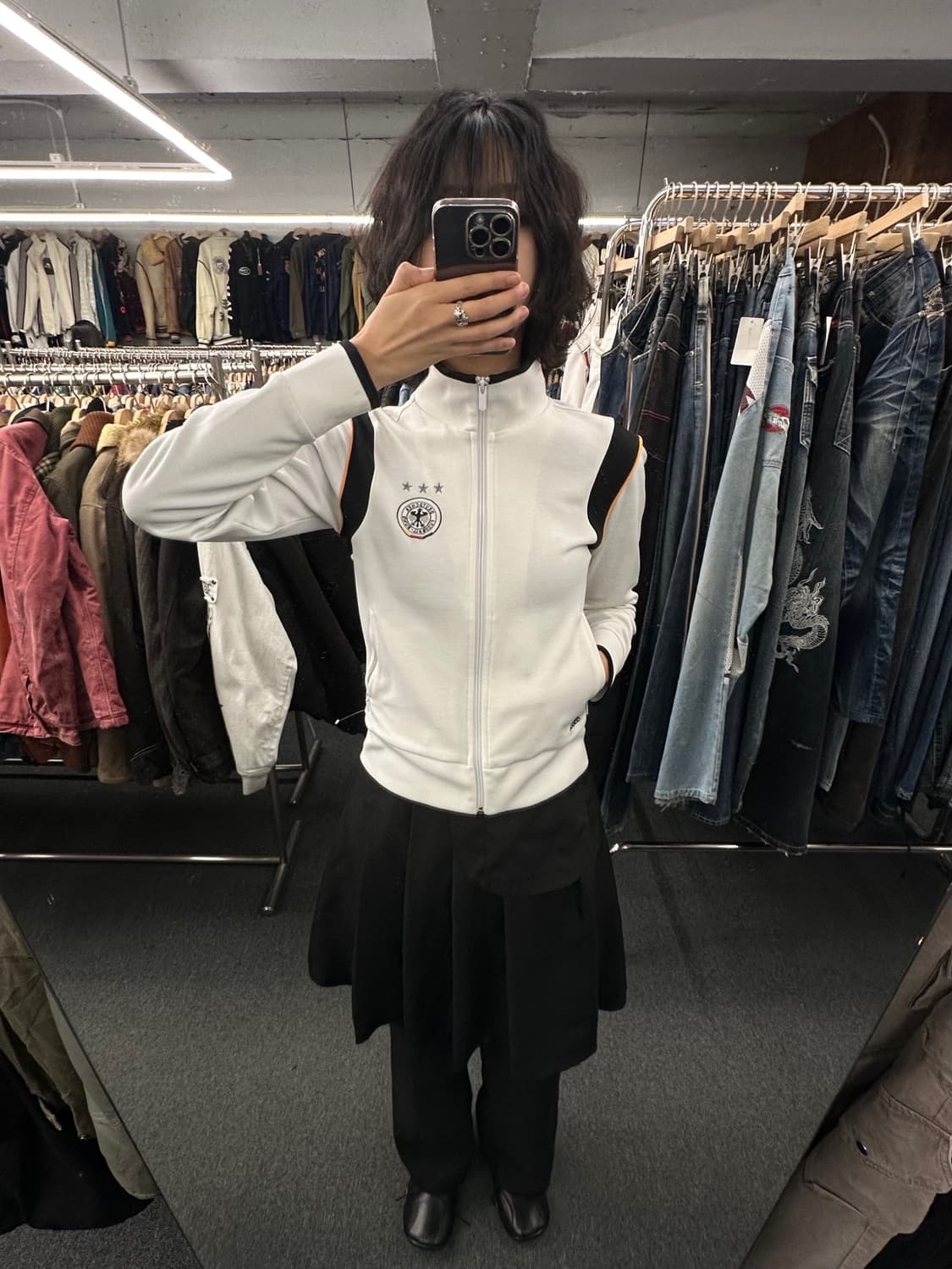 95)아디다스 빈티지 여성 독일 트랙탑 져지 화이트 상품이미지1