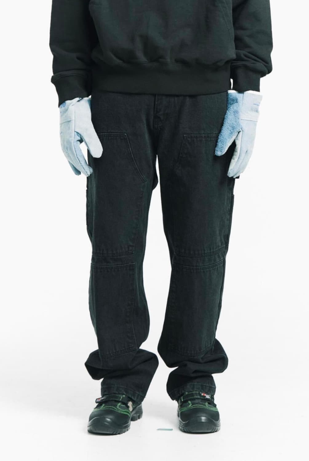 플라스틱 프로덕트 MPa 더블니 팬츠 블랙 상품이미지1