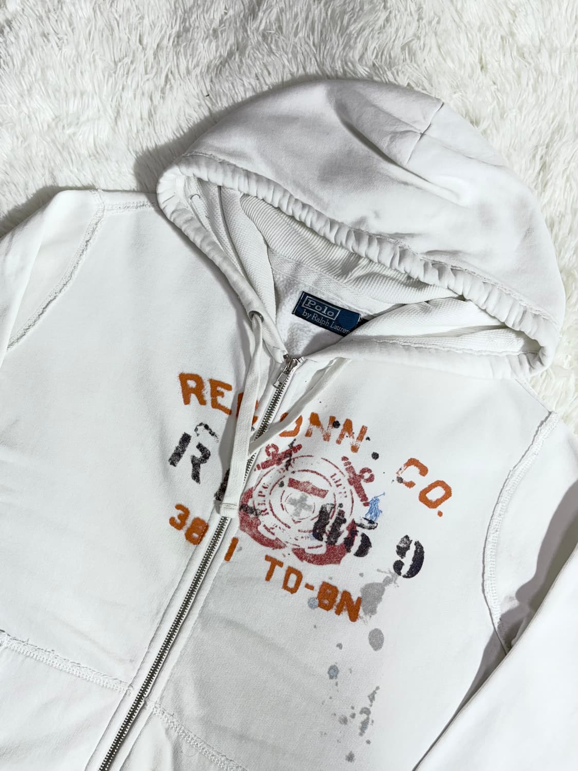 폴로 랄프로렌 화이트 빅로고 후드집업  상품이미지4