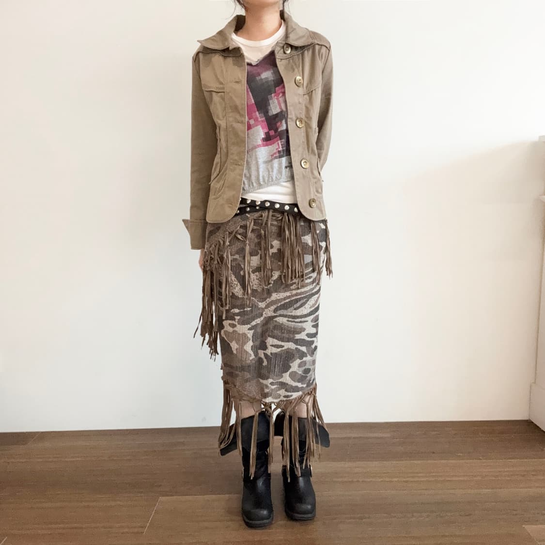 Diesel Cropped Biker/Utility Jacket 상품이미지2