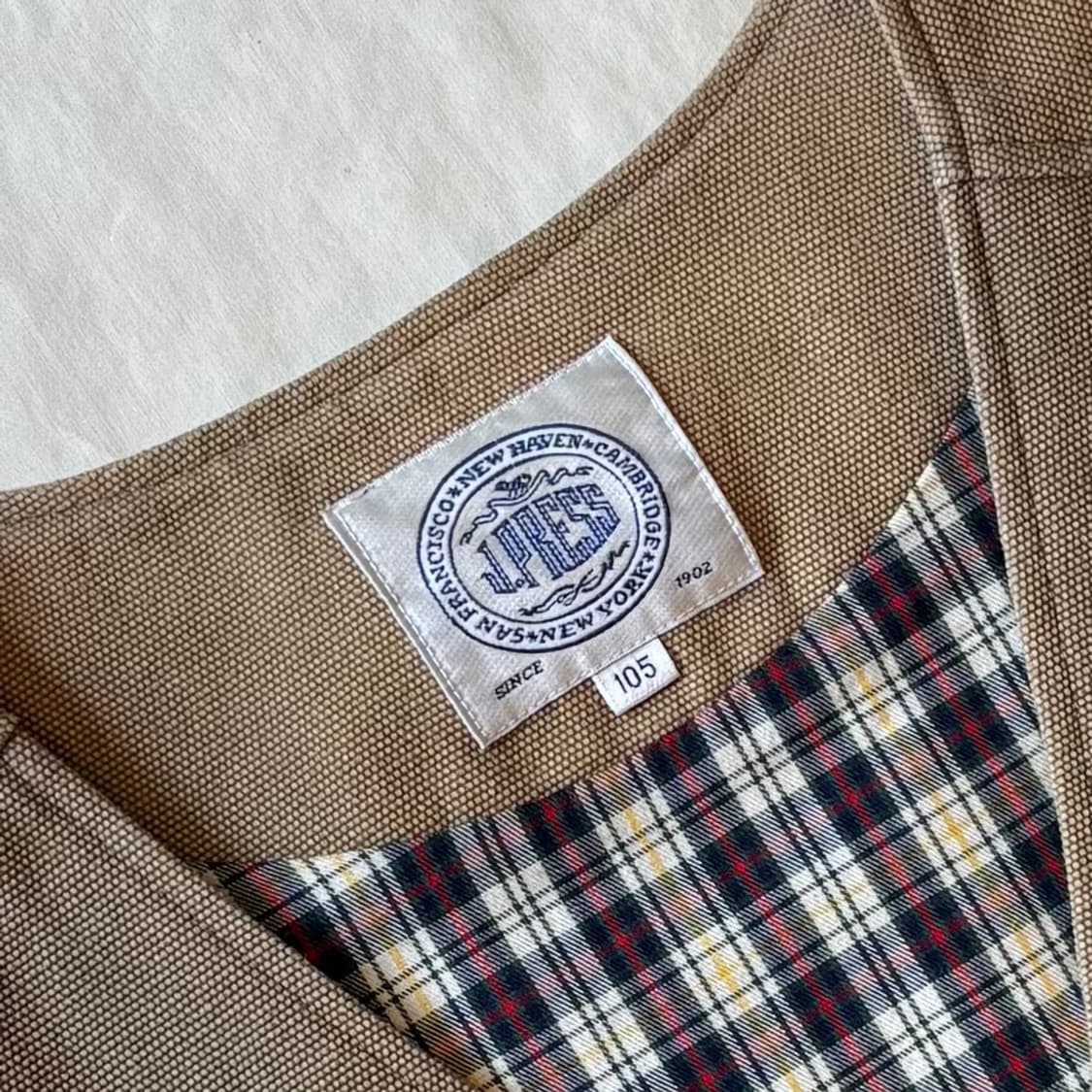 [105-108] 90s J.PRESS 캔버스 플란넬 워크 베스트 상품이미지2