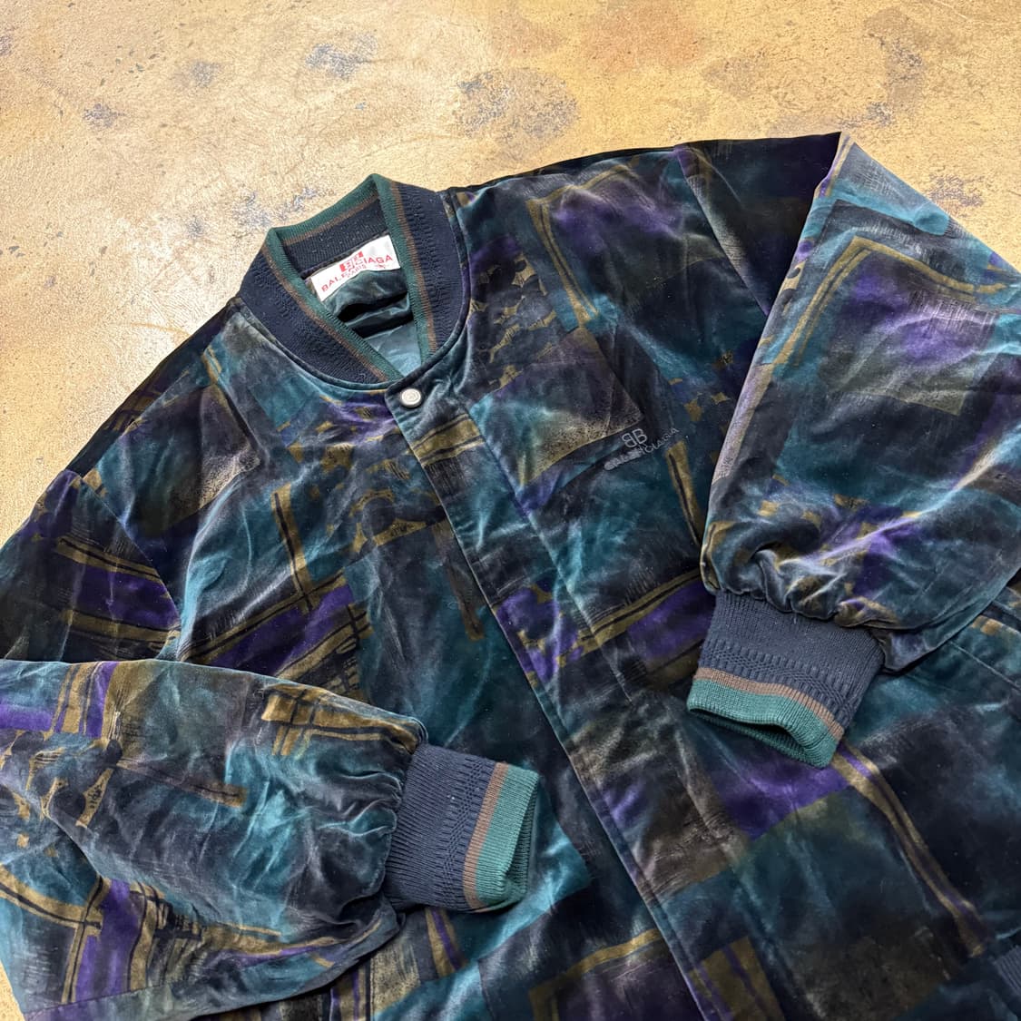 [ 정품/100 ] 발렌시아가 90s 올드스쿨 벨벳 블루종 자켓 상품이미지1