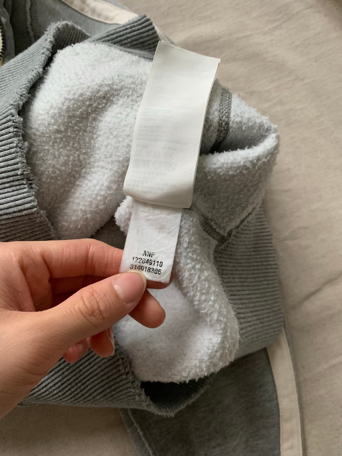 아베크롬비 가슴로고 헤비코튼 사이드라인 후드집업 상품이미지8