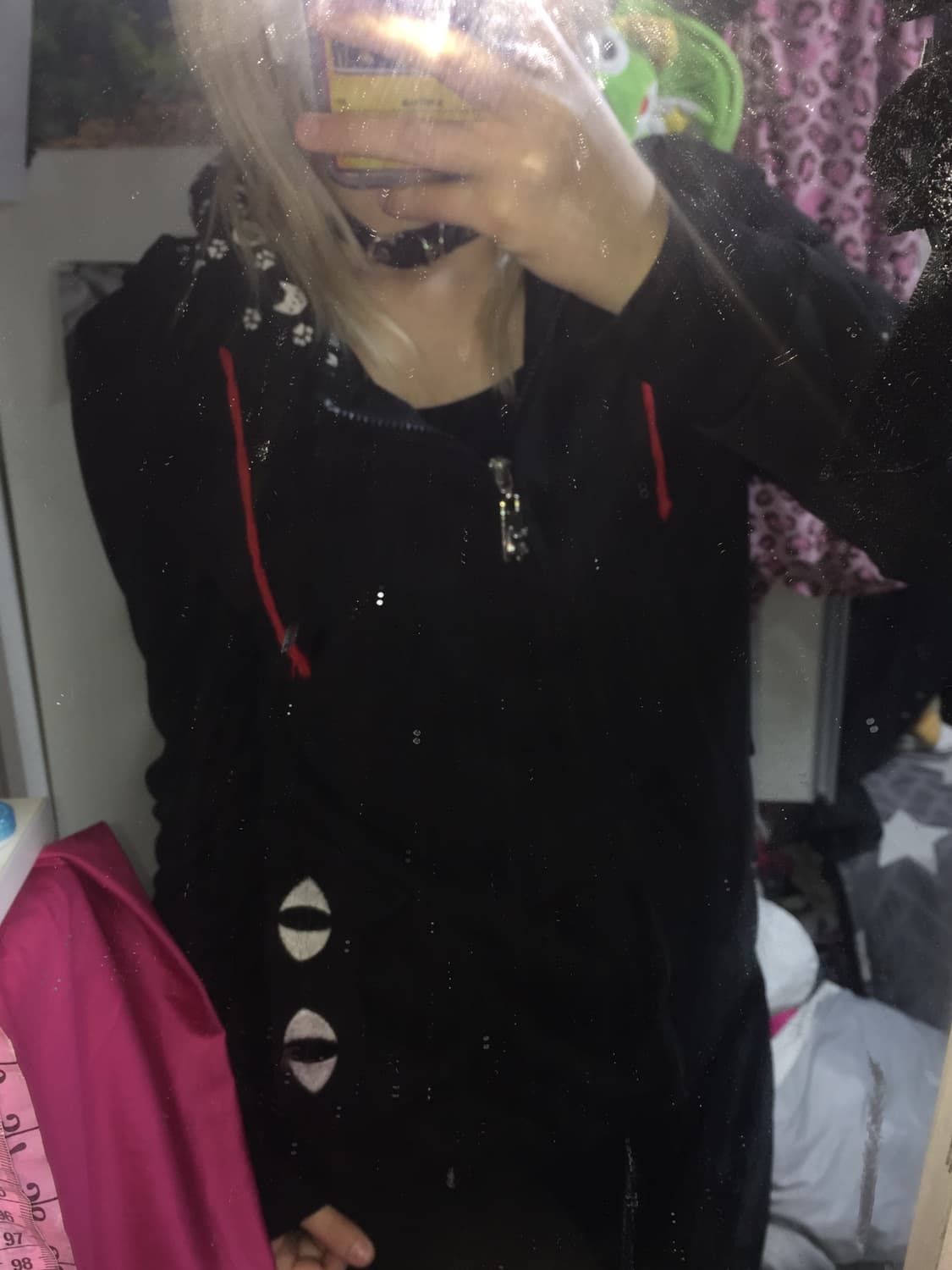 펑크 네코 고양이 후드집업 상품이미지1