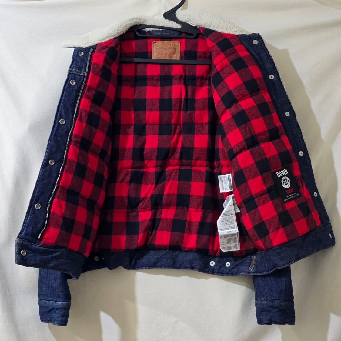 리바이스 구스다운 양털 트러커 자켓 진청 M 상품이미지3