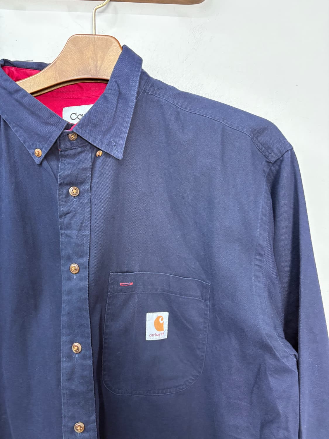 칼하트로고 네이비 워크셔츠 A2782 상품이미지3