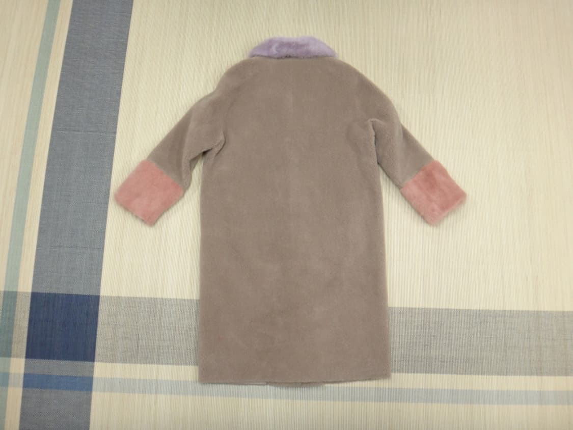 (L/77) 라삐아프 밍크배색 부클 울 코트 상품이미지2