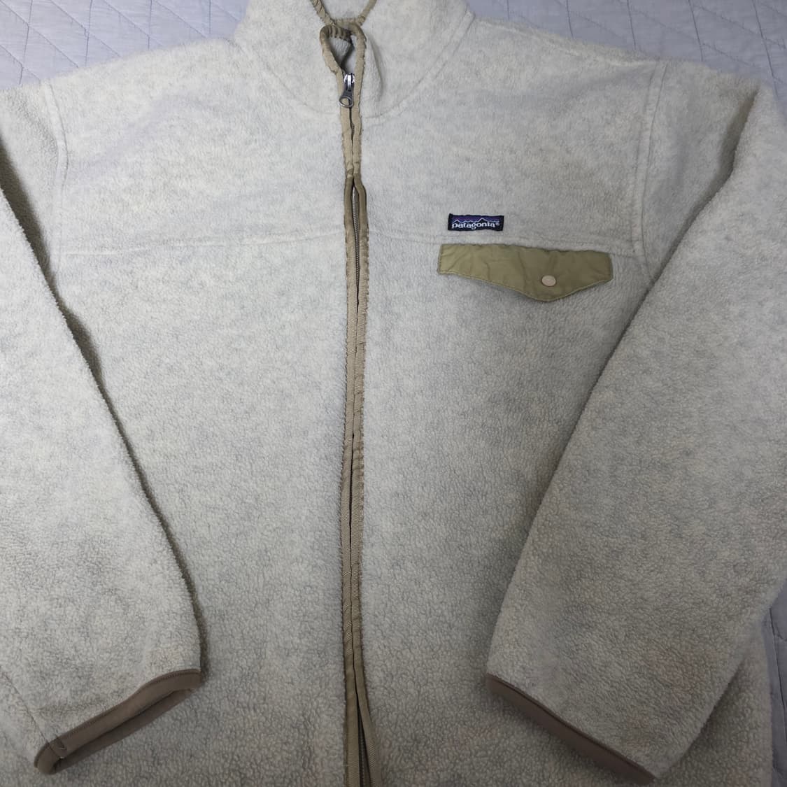 [L] 90s 빈티지 파타고니아 신칠라 플리스 집업 자켓 아이보리 오트밀 상품이미지2