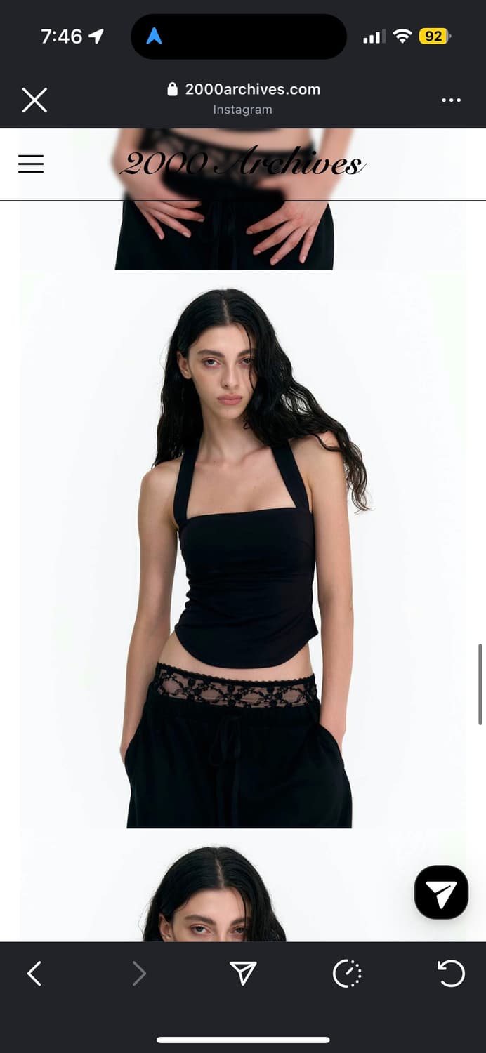 2000아카이브스 크로스 백 탱크탑 블랙 상품이미지1