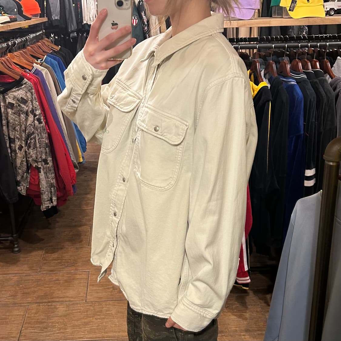 [HI] 캘빈클라인 긴팔 데님 셔츠 베이지 상품이미지4