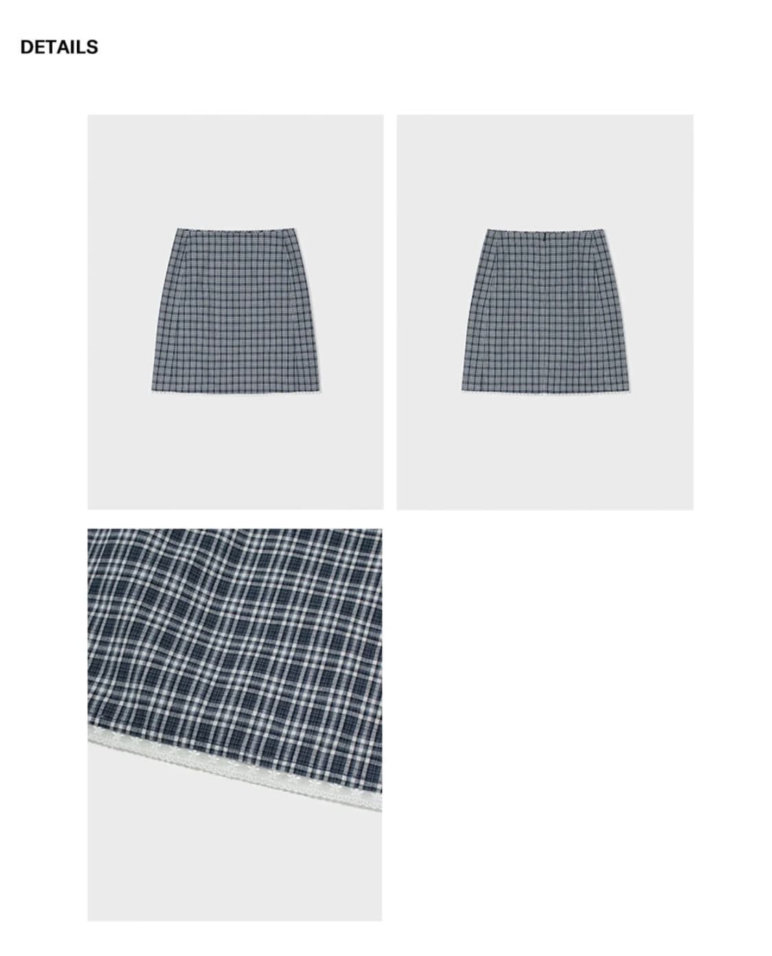 Lace Check Midi Skirt (Blue Navy) 상품이미지6