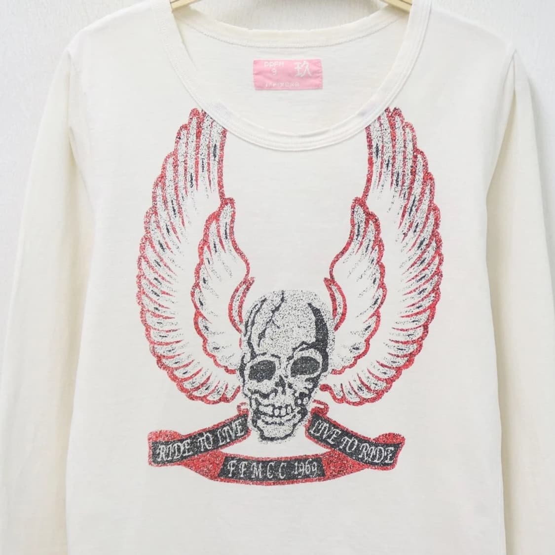 PPFM SKULL WHITE LONG SLEEVE 상품이미지3
