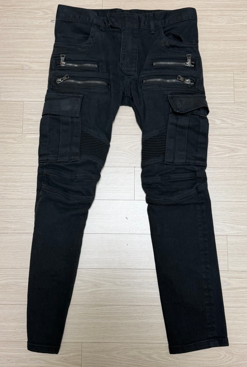Balmain double zipper biker jeans black 상품이미지1