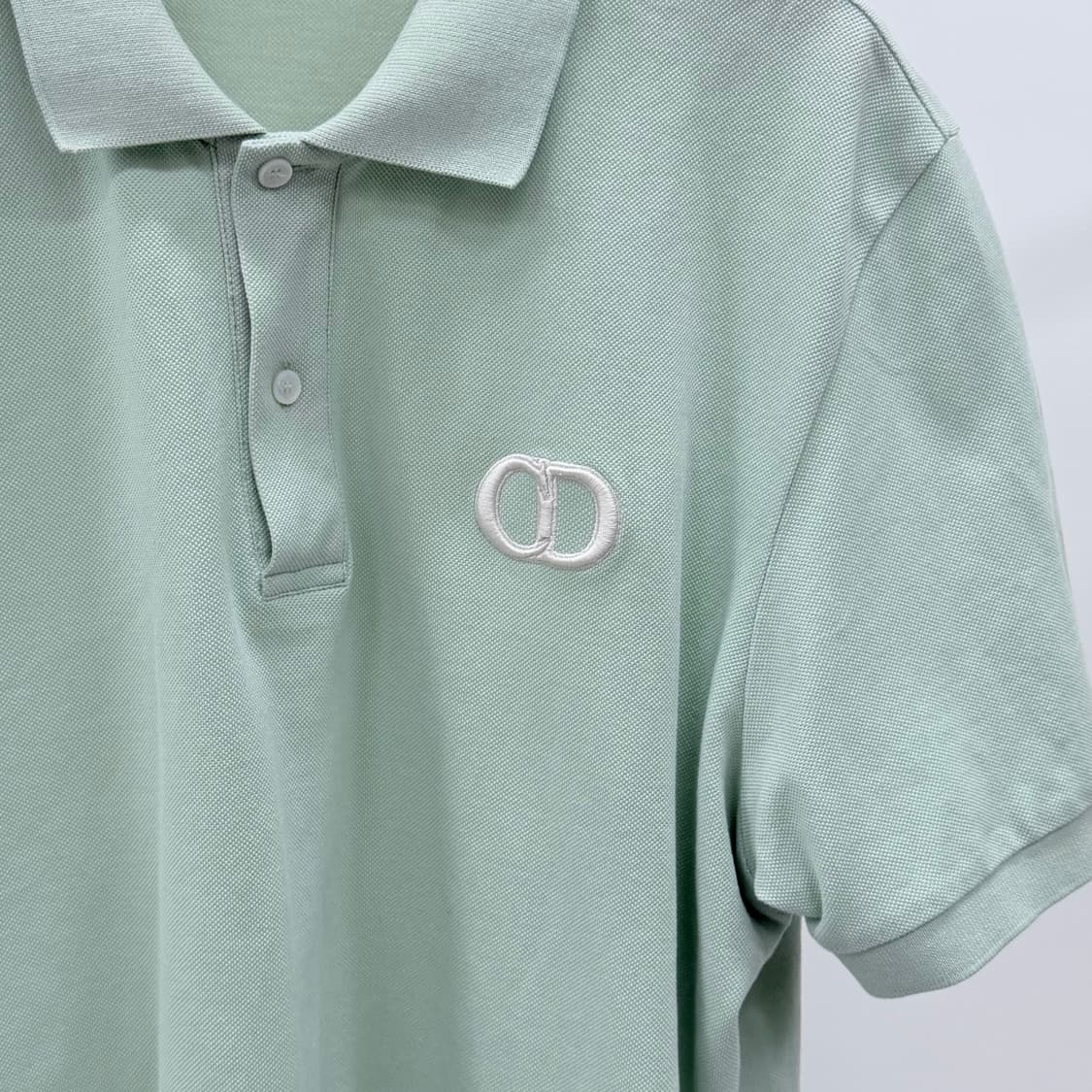 [S+급/3XL] 디올 CD 로고 아이콘 반팔 카라티 그린 상품이미지2