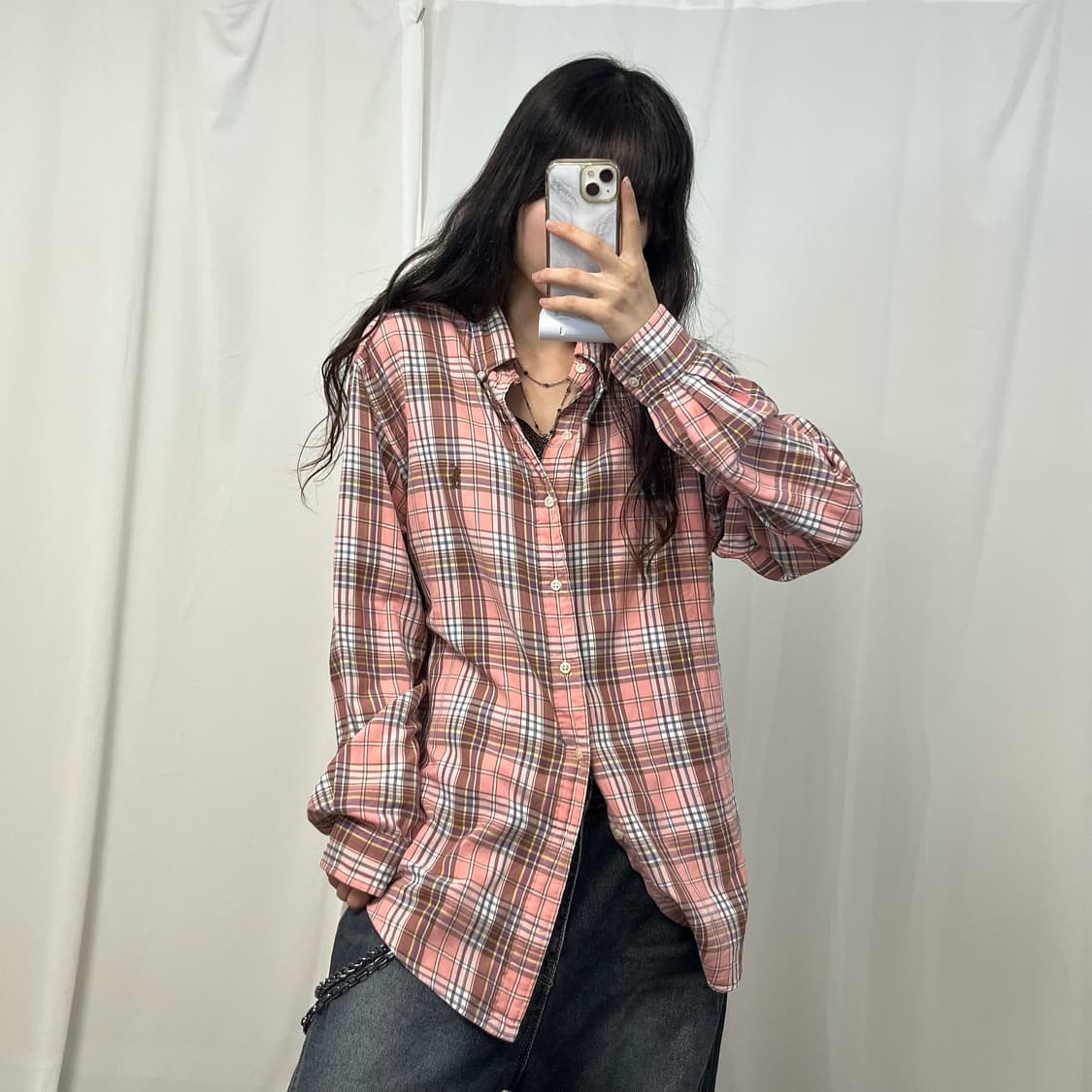 Polo pink check shirt 상품이미지2