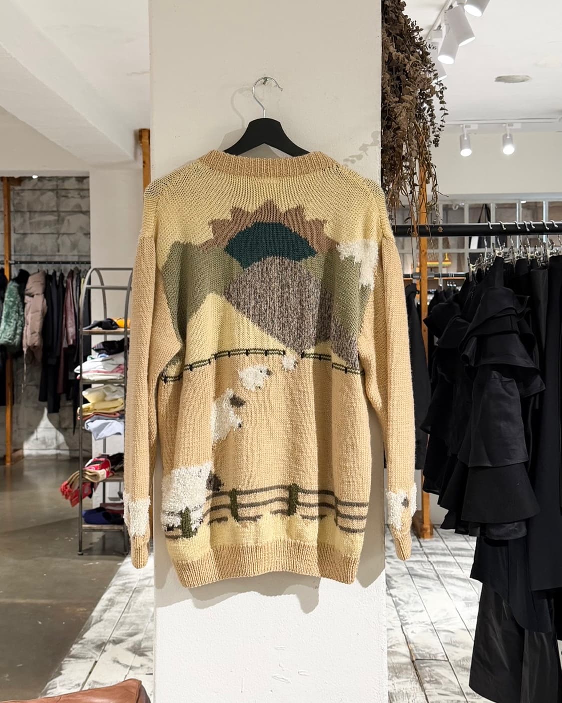 빈티지 본즈 베이지 핸드메이드 퓨어울 가디건 상품이미지6