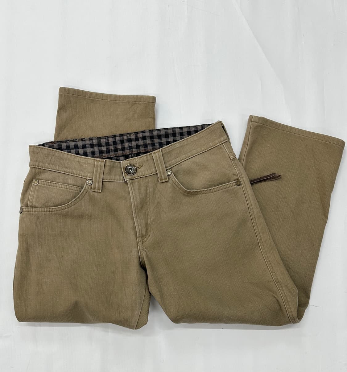 에드윈 체크 베이지 코튼 데님 팬츠 시티보이 아메카지 일본 빈티지 32 상품이미지5