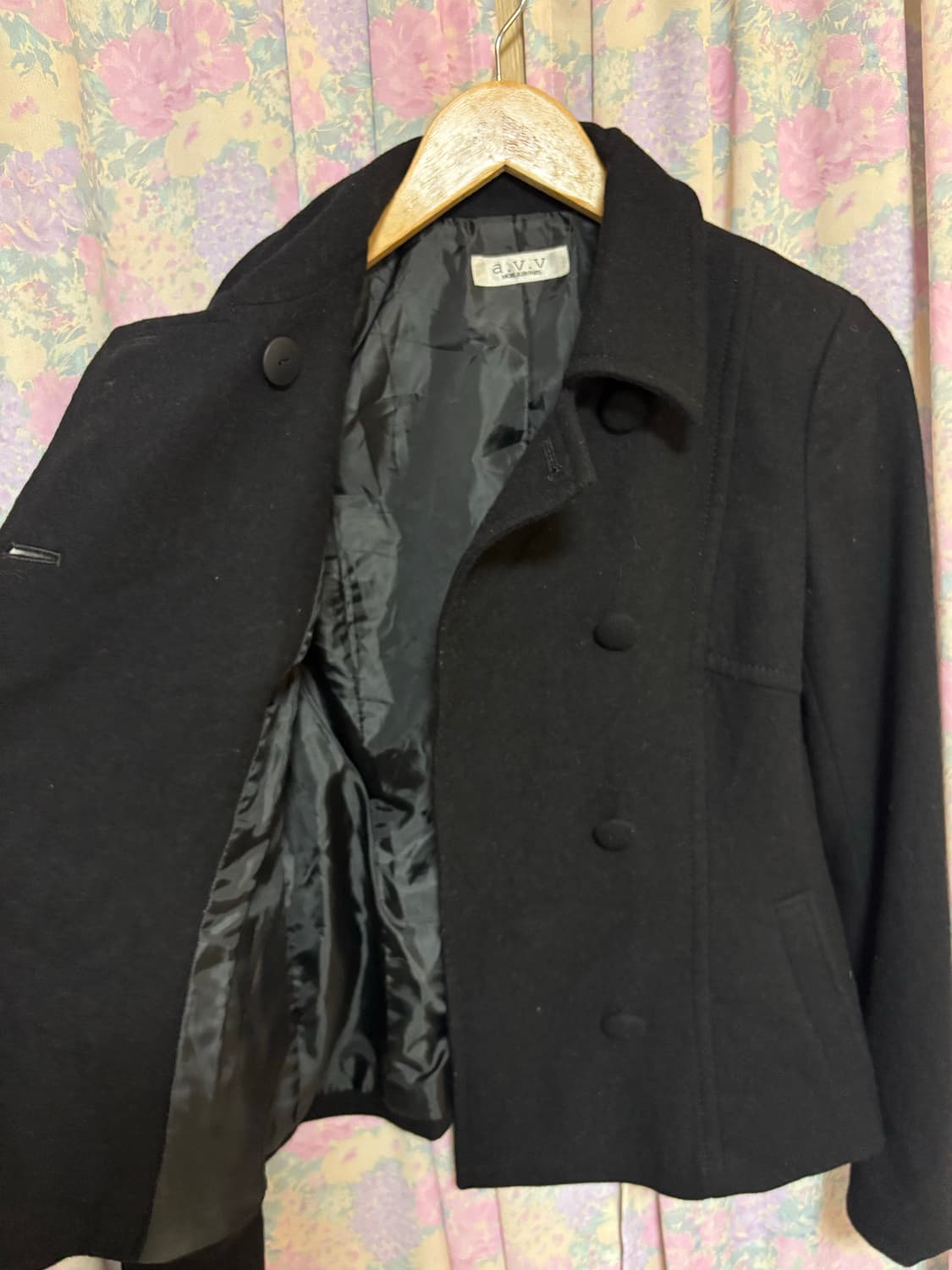 블랙 울 숏 코트 상품이미지9