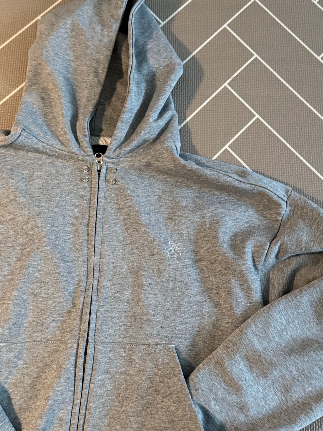 DNSR 크롭 후드집업 그레이 M 상품이미지5