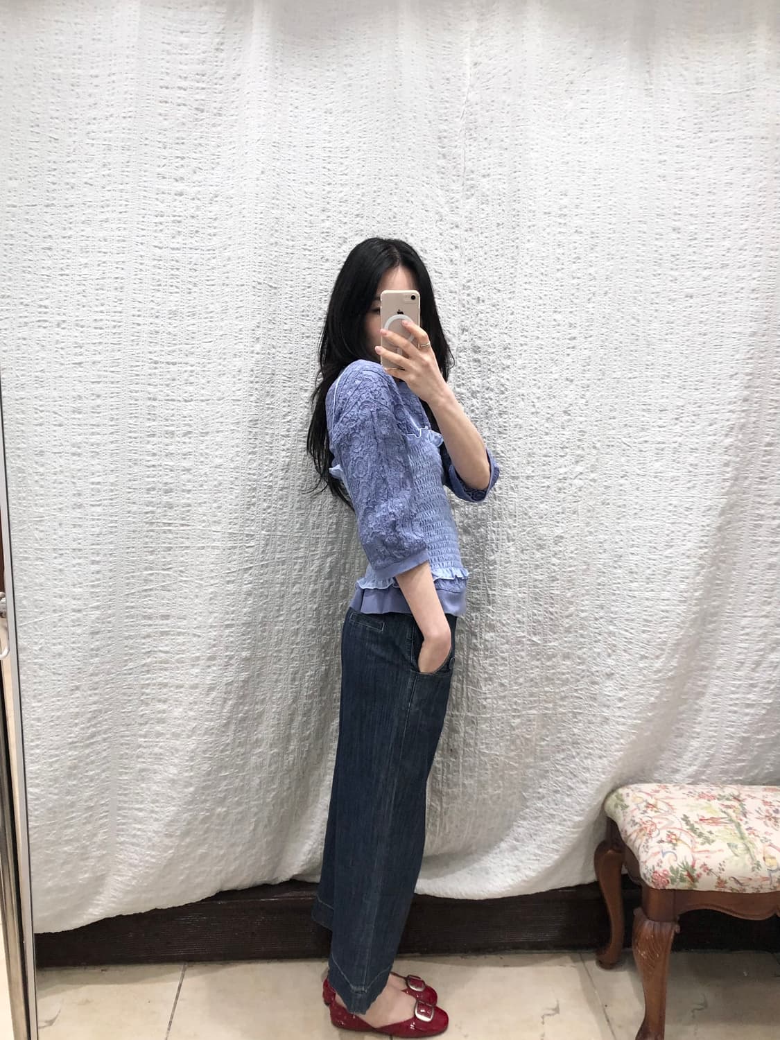 Ease flare crop denim 상품이미지5