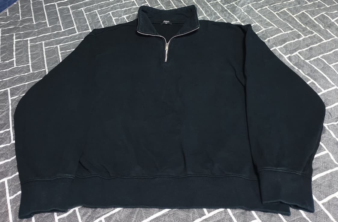 무신사스탠다드 하프짚업 스웨트 맨투맨 블랙 (XXL) 상품이미지1