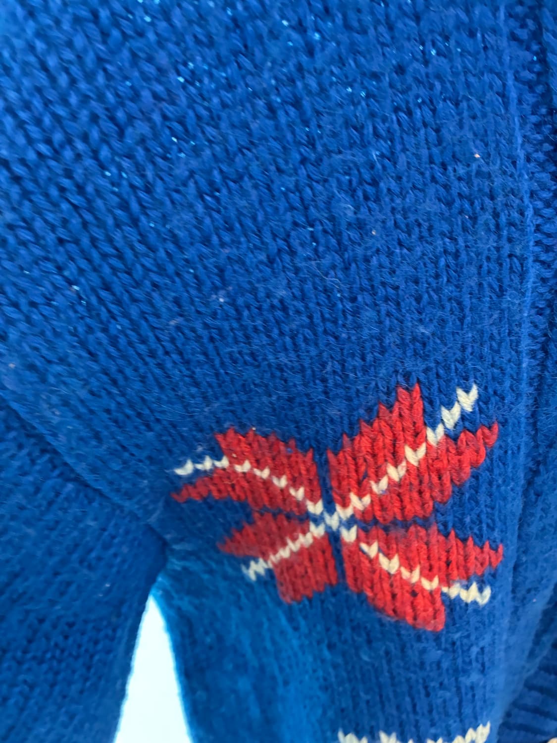 울 100% 떡볶이 노르딕 가디건 블루 상품이미지4