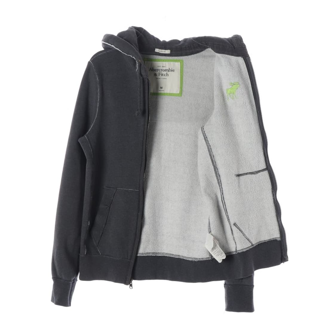 아베크롬비 네온 그린 로고 후드집업 M 상품이미지2